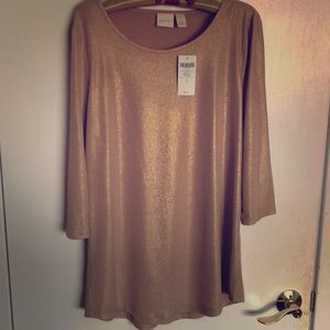 Chico’s Metallic gold shirt.
